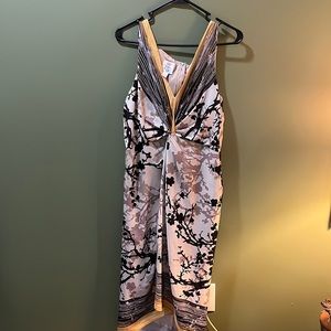 $7SALE Suzi Chin designer dress S12 …great material with swooped hemline, V neck